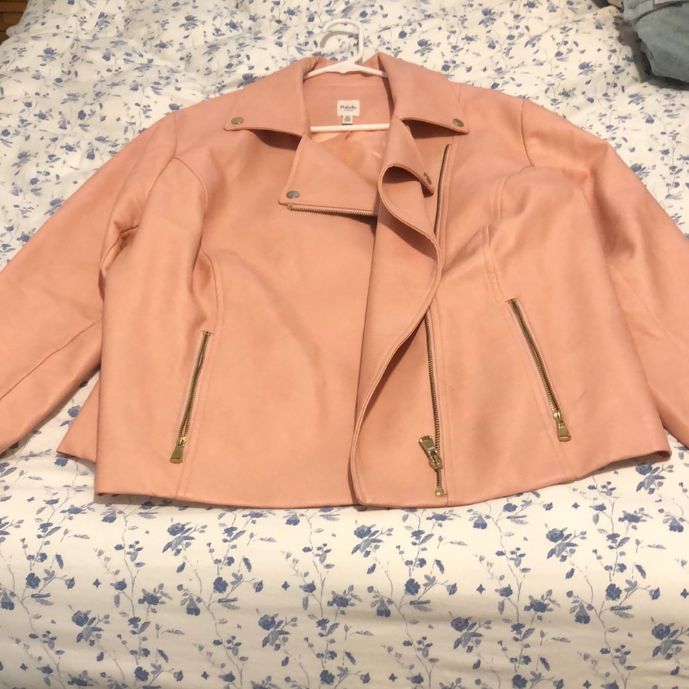 Pink faux leather jacket